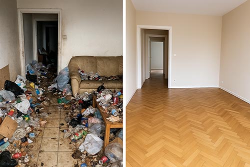 Avant / Après Nettoyage après syndrome de Diogène à Marseille : une remise en état totale d’un appartement insalubre